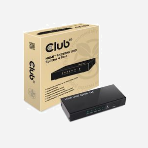 CLUB3D CSV-1380 : Splitter HDMI 4K UHD 60Hz - 1 Entrée / 4 Sorties HDMI 2.0a - Boîtier Métal Noir - Alimentation Externe 5V/2A - Miniature 2