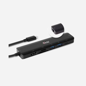 CLUB3D CSV-1592: Station d'accueil USB 3.2 Gen 1 Type-C, HDMI 2.0 (4K Ultra HD), Ethernet Gigabit, Lecteur Cartes SD/MicroSD, Power Delivery 100W, compatible Windows/macOS/Linux