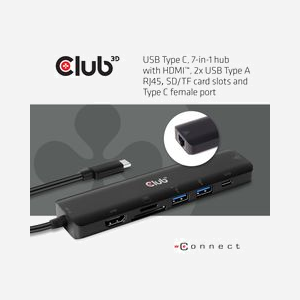 CLUB3D CSV-1592: Station d'accueil USB 3.2 Gen 1 Type-C, HDMI 2.0 (4K Ultra HD), Ethernet Gigabit, Lecteur Cartes SD/MicroSD, Power Delivery 100W, compatible Windows/macOS/Linux - Miniature 3