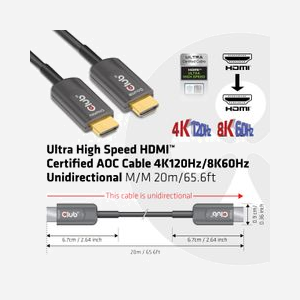 CLUB3D CAC-1379 Câble HDMI 2.1 20m, Connecteurs HDMI Type A Mâle, Contacts Or, ARC, HDR, 120Hz, Compatible Windows/Mac, Noir - Miniature 4