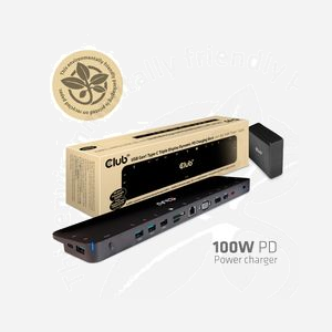 CLUB3D CSV-1564W100 Station d'accueil USB 3.2 Gen 1 Type-C Noir - 2x USB 2.0, HDMI, VGA, DisplayPort, Ethernet, Lecteur de cartes, Audio - Miniature 4