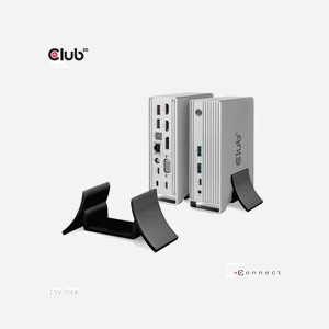 CLUB3D CSV-1568 Station d'accueil USB 3.2 Gen 2 Type-C Métallique, 2x HDMI, DP 1.4, VGA, 3x USB-A, USB-C, 100W PD, Ethernet, Lecteur Cartes, Audio - Miniature 5