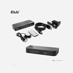 CLUB3D CSV-1382 Switch KVM HDMI 4K Ultra HD 2 Ports USB 3.2 Gen 1, Support HDR, HDCP 1.4/2.2, Audio 3.5mm, Noir - Miniature 3