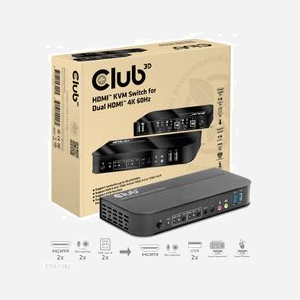 CLUB3D CSV-1382 Switch KVM HDMI 4K Ultra HD 2 Ports USB 3.2 Gen 1, Support HDR, HDCP 1.4/2.2, Audio 3.5mm, Noir - Miniature 5