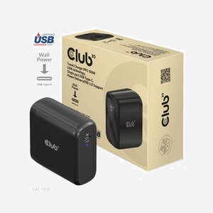 CLUB3D CAC-1908 Chargeur USB-C 100W Power Delivery pour Gaming, Ordinateur Portable, Smartphone, Noir, Protection Surtension/Surintensité, Câble USB-C inclus - Miniature 1