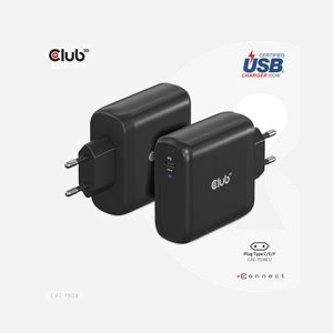 CLUB3D CAC-1908 Chargeur USB-C 100W Power Delivery pour Gaming, Ordinateur Portable, Smartphone, Noir, Protection Surtension/Surintensité, Câble USB-C inclus - Miniature 2