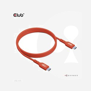 CLUB3D CAC-1515 Câble USB 2.0 4m USB-C vers USB-C Orange et Rouge