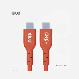 CLUB3D CAC-1515 Câble USB 2.0 4m USB-C vers USB-C Orange et Rouge - Miniature 2