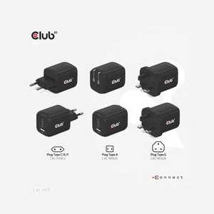 CLUB3D CAC-1913 Chargeur Secteur 65W GaN - 2x USB Type-C + 1x USB Type-A, Power Delivery 3.0, PPS, Compatible Android/iOS/Laptop, Câble USB-C inclus - Miniature 4
