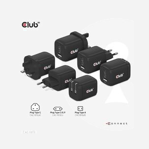 CLUB3D CAC-1913 Chargeur Secteur 65W GaN - 2x USB Type-C + 1x USB Type-A, Power Delivery 3.0, PPS, Compatible Android/iOS/Laptop, Câble USB-C inclus - Miniature 5