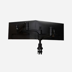 R-Go Tools Caparo Bras Double Écran 2x(24"-32") 3-9kg Aluminium Noir, Montage Bureau, VESA 75/100mm, Ajustement Vérin à Gaz, Pivot 180°, Rotation 360° - Miniature 5