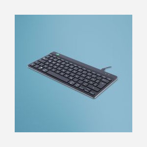 R-Go Tools Clavier Ergonomique Compact Break QWERTZ (DE) Filaire USB, Logiciel Pause, Compatible Windows/macOS/Linux, Ultra-plat, Noir, 139x285x9mm