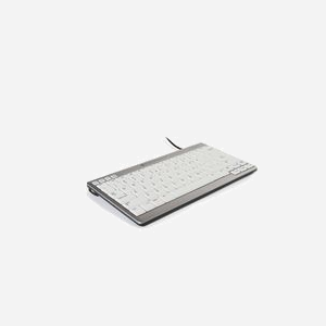 BakkerElkhuizen UltraBoard 950 - Clavier USB Compact QWERTY UK, Switch Ciseaux, Profil Bas, Mini ANSI, Hub USB 2.0, Gris Clair/Blanc