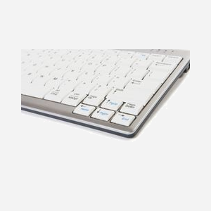 BakkerElkhuizen UltraBoard 950 - Clavier USB Compact QWERTY UK, Switch Ciseaux, Profil Bas, Mini ANSI, Hub USB 2.0, Gris Clair/Blanc - Miniature 4