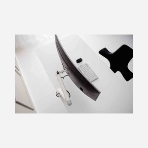 BakkerElkhuizen BE Flexible Single Blanc : Bras support écran 17-35" (43-89cm), VESA 75/100mm, pince bureau max 8cm, rotation 360°, charge max 10kg - Miniature 3