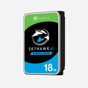 Seagate SkyHawk AI HDD 18To 7200 RPM 256Mo 3.5" SATA III, 550To/an charge de travail, 2000000h MTBF, pour systèmes de surveillance avancés et IA - Miniature 1