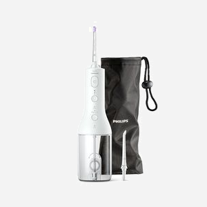 Philips Jet Dentaire Power Flosser 3000 HX3826/31 Blanc, Réservoir 0.25L, 3 Niveaux de Pression, 2 Embouts, Batterie Rechargeable Intégrée