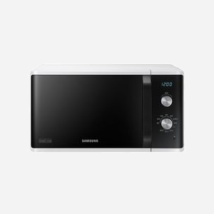 Samsung MG23K3614AW/EG Micro-Onde Combiné 23L 800W Blanc, Plateau 28.8cm, Grill, Minuteur Digital 99min, Email Céramique, Commandes Rotatives