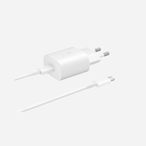 Samsung EP-TA800 Chargeur Secteur 25W USB Type-C Blanc (100-240V, 3000mA) avec Câble USB Type-C vers USB Type-C 1m - Compatibilité Galaxy S10 5G, A80, A70 - Miniature 3