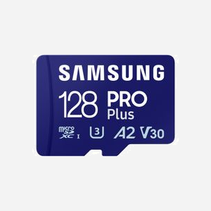 Samsung MicroSDXC 128 Go UHS-I Classe 10 V30 A2 (MB-MD128SB/WW) : 180 Mo/s Lecture, 130 Mo/s Écriture, Température -25°C à 85°C