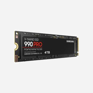 Samsung SSD 990 PRO 4 To M.2 PCIe 4.0 NVMe 2.0 V-NAND MLC, Lecture 7450 Mo/s, Ecriture 6900 Mo/s, 1400K/1550K IOPS, AES 256-bit - Miniature 4