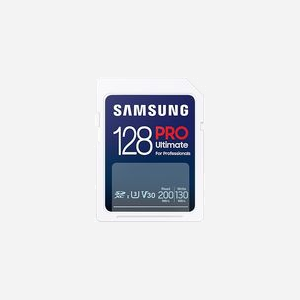 Samsung PRO Ultimate Carte SDXC 128Go UHS-I U3 V30, Lecture 200MB/s, Écriture 130MB/s, 10000 cycles, Température -25°C à 85°C