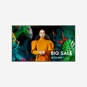 Samsung QB65C Écran Signalétique Numérique 65" LCD 4K UHD 350cd/m² WiFi Tizen 7.0 16/7 Panel VA 3840x2160 HDMI USB Ethernet VESA 400x300 - Miniature 4