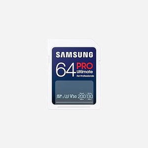 Samsung Carte SDXC 64 Go UHS-I U3 V30, Lecture 200 Mo/s, Ecriture 130 Mo/s, Température -25°C à 85°C, Réf: MB-SY64SB/WW