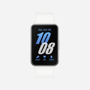 Samsung Galaxy Fit3 SM-R390NZSAEUE, Ecran AMOLED 1.6" 256x402, RAM 16Mo, Flash 0.256Go, Bluetooth 5.3, Batterie 208mAh, FreeRTOS, Boîtier Aluminium 40mm Argent, Bracelet Blanc, IP68, 18.5g - Miniature 2