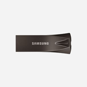 Samsung Bar Plus MUF-512BE4/APC : Clé USB 3.2 Gen 1 512Go, Lecture 400Mo/s, Écriture 110Mo/s, Corps Métal Gris, Résist. Chocs/Temp./Rayons X