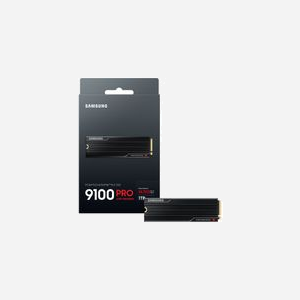 Samsung SSD 9100 PRO 1 To PCIe 5.0 NVMe M.2 avec dissipateur thermique - Lecture 14700 Mo/s, Écriture 13300 Mo/s, V-NAND TLC, 1.85M/2.6M IOPS - Miniature 3