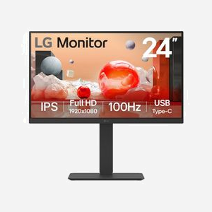 LG 24BA750-B Écran LCD 23.8" Full HD 1920x1080 IPS 100Hz 5ms, Hub USB-C 65W, DisplayPort 1.4, HDMI, RJ45, VESA, Noir