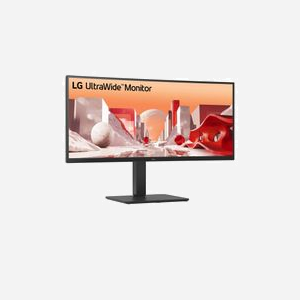 LG 34BA75QE-B Écran LCD 34" Wide Quad HD (3440x1440) IPS 5ms HDR10 60Hz, Hub USB, KVM, Ethernet, Réglage Hauteur, Noir - Miniature 2