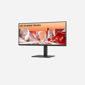 LG 34BA75QE-B Écran LCD 34" Wide Quad HD (3440x1440) IPS 5ms HDR10 60Hz, Hub USB, KVM, Ethernet, Réglage Hauteur, Noir - Miniature 3