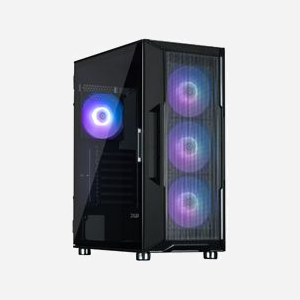 Zalman I3 NEO ARGB BLACK Boîtier PC Moyen Tour ATX / Micro-ATX / Mini-ITX, 3x 120mm ARGB avant, 1x 120mm arrière, USB 3.2 Gen 1, Acier / Verre Trempé - Miniature 1