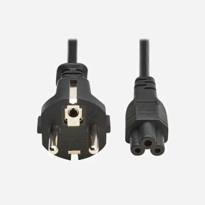 Câble d'alimentation Eaton P058-02M-EU Noir 2m, CEE7/4 vers Coupleur C5, 250V 2.5A, Type H03VV-F, Diamètre 5.9mm, Certifié CE/REACH/RoHS/UKCA