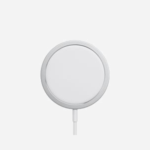 Apple Chargeur MagSafe MHXH3ZM/A Argent/Blanc, Recharge sans fil Qi pour Écouteurs/Smartphones, 66x66x14mm, 110g, Compatible iPhone/AirPods - Miniature 2