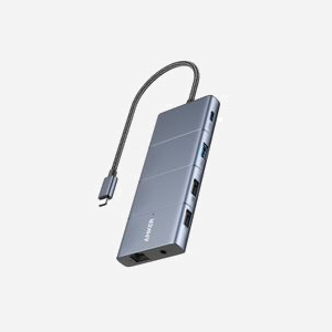 Anker Innovations A83880A1 - Hub USB Type-C 10 Gbps, 11 Ports : USB 2.0 x2, USB 3.2 Gen 2 Type-A/C, HDMI, DisplayPort, RJ-45, Lecteur SD/MicroSD - Miniature 1