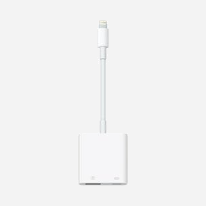Apple Hub Lightning vers USB 3.2 Gen 1 Type-A (x2) + USB Type-C, Alimentation Lightning, Blanc, Ref. MX5J3ZM/A, Compatibilité étendue iOS/iPadOS - Miniature 1