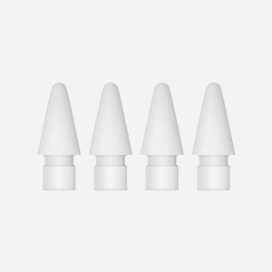 Apple MX763ZM/A : Jeu de 4 pointes blanches pour Apple Pencil Pro, Apple Pencil (2nd generation), Apple Pencil (USB-C), Apple Pencil (1st generation)