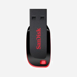 SanDisk Cruzer Blade 16Go USB 2.0 Type-A Noir/Rouge - Dimensions 41.5x17.6x7.4mm, compatible Windows/macOS, Température opération 0-35°C - Miniature 1