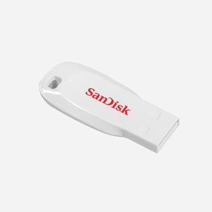 SanDisk Cruzer Blade 16 Go USB 2.0 Type-A Blanc (SDCZ50C-016G-B35W) : 41.5x17.6x7.4mm, Compatible Windows/macOS, Température 0-35°C - Miniature 2