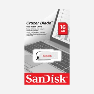 SanDisk Cruzer Blade 16 Go USB 2.0 Type-A Blanc (SDCZ50C-016G-B35W) : 41.5x17.6x7.4mm, Compatible Windows/macOS, Température 0-35°C - Miniature 4