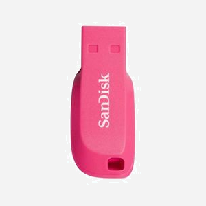 SanDisk Cruzer Blade 16GB USB 2.0 Type-A Rose - Clé USB 16 Go, Sans Capuchon, 17.6x41.5x7.4mm, Poids 2.5g avec Porte-clés