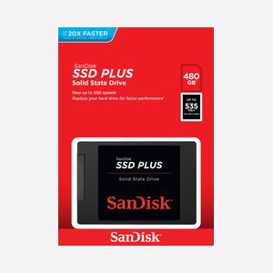 SanDisk SSD Plus 480 Go 2.5" SATA III SLC - Lecture 535 Mo/s, Écriture 445 Mo/s, 6 Gbit/s - SDSSDA-480G-G26 pour PC et ordinateur portable - Miniature 3