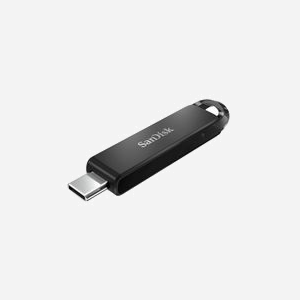 SanDisk SDCZ460-256G-G46 Clé USB 256Go USB Type-C 3.2 Gen 1 (3.1 Gen 1) 150Mo/s Format Slide Noir, dimensions 59.4x12.6x8.56mm