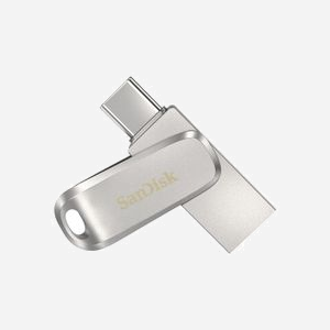 SanDisk Ultra Dual Drive Luxe 128Go USB Type-A/Type-C 3.2 Gen 1, Acier Inox, Lect. 150Mo/s, Compatible Windows/macOS, Format Pivotant