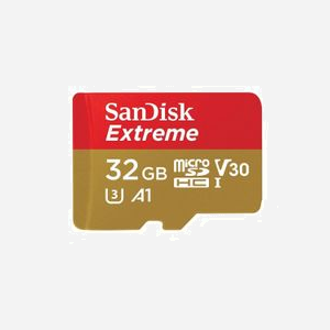 SanDisk Extreme MicroSDXC 32Go UHS-I U3 V30 Classe 10, Lecture 100Mo/s, Ecriture 90Mo/s, Résistante aux chocs, Adaptateur SD inclus