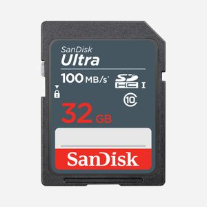 SanDisk Ultra SDHC 32GB UHS-I Classe 10, 100MB/s - Résistante aux chocs, température, eau, rayons X - SDSDUNR-032G-GN3IN