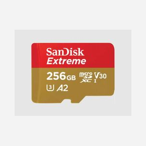 SanDisk Extreme MicroSDXC 256Go UHS-I U1 V30 Classe 3, Lecture 160Mo/s, Ecriture 90Mo/s, Rouge, Adaptateur microSD inclus - Miniature 1